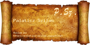 Palaticz Szilas névjegykártya